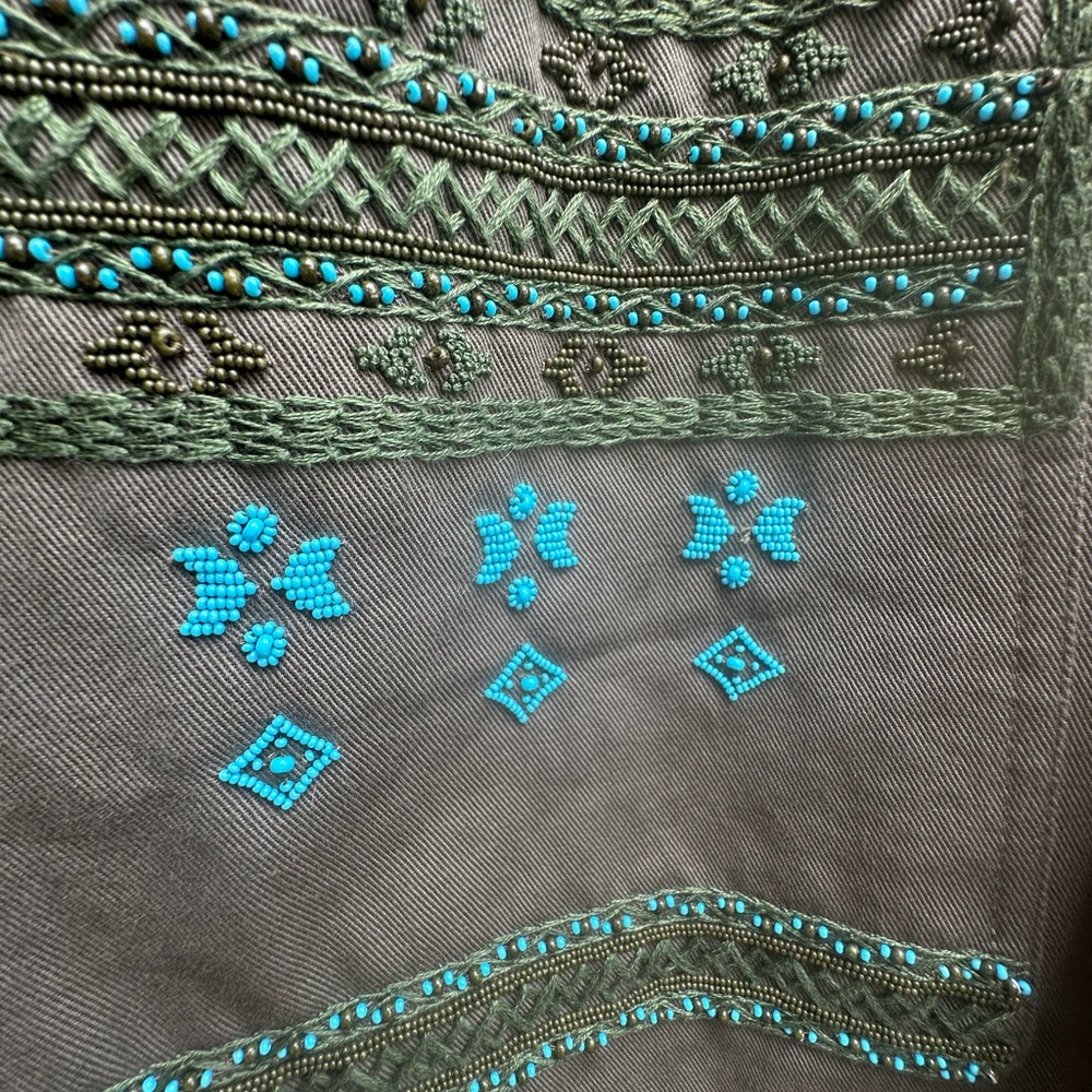 VALENTINO Beaded Boho Western Embellished Fringe Utility Jacket New - Picture 7 of 14